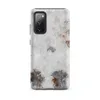 Matte Rusted Decay Peeling Paint Tough Case for Samsung — photorealistic peeling white paint revealing steel-gray primer
