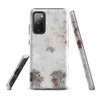 Glossy Rusted Decay Peeling Paint Tough Case for Samsung — photorealistic peeling white paint revealing steel-gray primer