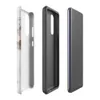Glossy Rusted Decay Peeling Paint Tough Case for Samsung — photorealistic peeling white paint revealing steel-gray primer