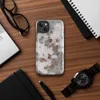 Glossy Rusted Iron Peeling Paint MagSafe Tough Case for iPhone — peeling white paint over rust-streaked aged metal surface
