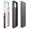 Glossy Sector 4B Rust and Steel MagSafe Tough Case for iPhone — peeling white paint over rusted metal surface with a bold