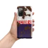 Glossy Sector 4B Rusted Rebellion Tough Case for Samsung — weathered tricolor metal surface with peeling white paint, bold