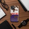 Glossy Sector 4B Rust and Steel MagSafe Tough Case for iPhone — peeling white paint over rusted metal surface with a bold