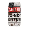 Matte Danger Do Not Enter MagSafe Tough Case for iPhone — weathered metal sign reading Danger Do Not Enter in red oval