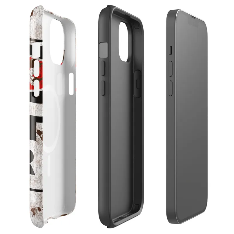 Glossy Danger Do Not Enter MagSafe Tough Case for iPhone — weathered metal sign reading Danger Do Not Enter in red oval
