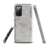 Glossy Ancient Plaster Wall Tough Case for Samsung — close-up of weathered plaster wall with peeling chalky white layers