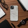 Glossy Ancient Plaster Wall MagSafe Tough Case for iPhone — peeling white paint over aged plaster wall with soft rose
