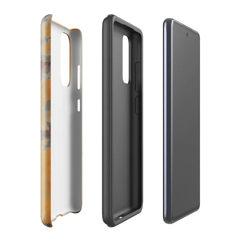 Glossy Urban Decay Weathered Wall Tough Case for Samsung — peeling golden-yellow paint over cracked grey plaster