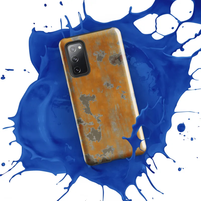 Glossy Urban Decay Weathered Wall Tough Case for Samsung — peeling golden-yellow paint over cracked grey plaster