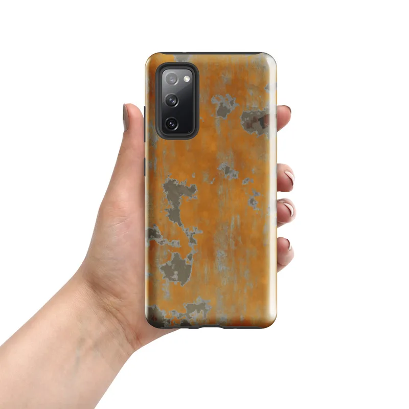 Glossy Urban Decay Weathered Wall Tough Case for Samsung — peeling golden-yellow paint over cracked grey plaster