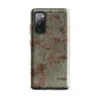 Glossy Weathered Brick Plaster Wall Tough Case for Samsung — peeling sage green plaster revealing aged red brick beneath