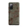 Matte Weathered Brick Plaster Wall Tough Case for Samsung — peeling sage green plaster revealing aged red brick beneath