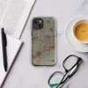 Glossy Crumbling Plaster Urban Wall MagSafe Tough Case for iPhone — aged plaster wall with crumbling sage green stucco