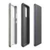 Glossy Weathered War Paint Tough Case for Samsung — aged military steel surface with streaked olive green paint, flaking