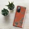 Glossy Peeling Paint Urban Decay Tough Case for Samsung — peeling orange plaster wall revealing muted gray stone and rusted