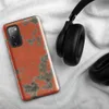 Glossy Peeling Paint Urban Decay Tough Case for Samsung — peeling orange plaster wall revealing muted gray stone and rusted