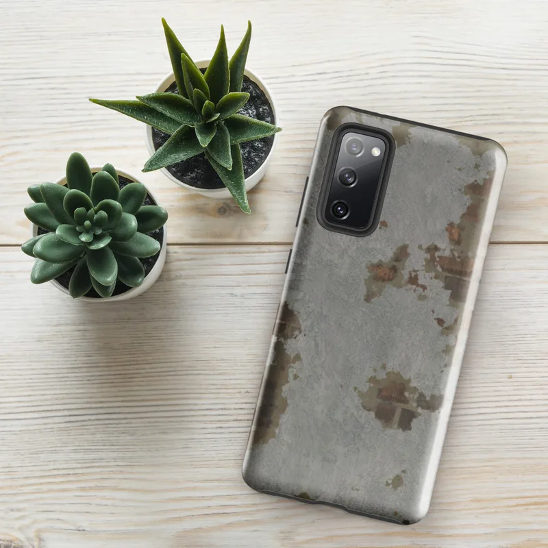 Glossy Urban Decay Rust Patina Tough Case for Samsung — peeling paint surface revealing rust, copper, and corroded metal