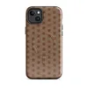 Glossy Woven Basket Weave Classic MagSafe Tough Case for iPhone — close-up woven basket weave pattern in warm terracotta