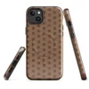 Glossy Woven Basket Weave Classic MagSafe Tough Case for iPhone — close-up woven basket weave pattern in warm terracotta