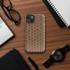 Glossy Woven Basket Weave Classic MagSafe Tough Case for iPhone — close-up woven basket weave pattern in warm terracotta