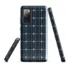 Glossy Solar Panel Tech Tough Case for Samsung — close-up solar panel pattern with deep navy blue octagonal cells divided
