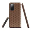 Glossy Woven Earth Basket Weave Tough Case for Samsung — repeating basket weave pattern in warm terracotta and taupe