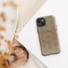 Glossy Woven Bamboo Weave MagSafe Tough Case for iPhone — repeating woven basket weave pattern in warm golden tan, mimicking