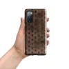 Glossy Woven Wood Basket Weave Tough Case for Samsung — tightly woven basket weave pattern in deep mahogany and warm caramel