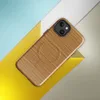 Glossy Woven Bamboo Serenity MagSafe Tough Case for iPhone — close-up woven bamboo mat texture in warm golden-tan tones