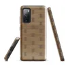 Glossy Woven Rattan Weave Tough Case for Samsung — repeating woven basket weave pattern in warm golden tan tones