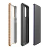 Glossy Woven Bamboo Mat Tough Case for Samsung — tightly woven bamboo reed mat in warm honey and caramel tones