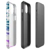 Glossy Neon Tide MagSafe Tough Case for iPhone — aerial view of rippling water with a gradient shifting from hot magenta