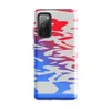 Glossy Crimson Wave Ripple Tough Case for Samsung — fluid water ripple pattern in vivid red and cobalt blue with a gradient