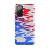 Matte Crimson Wave Ripple Tough Case for Samsung — fluid water ripple pattern in vivid red and cobalt blue with a gradient