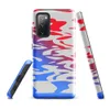 Glossy Crimson Wave Ripple Tough Case for Samsung — fluid water ripple pattern in vivid red and cobalt blue with a gradient