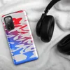 Glossy Crimson Wave Ripple Tough Case for Samsung — fluid water ripple pattern in vivid red and cobalt blue with a gradient