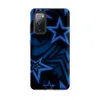 Matte Midnight Star Strike Tough Case for Samsung — overlapping five-pointed stars in dark navy with glowing cobalt scan