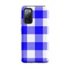 Glossy Classic Blue Gingham Tough Case for Samsung — large-scale cobalt blue and white gingham check pattern