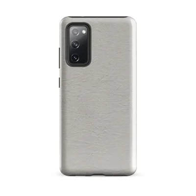 seamless wrinkled linen fabric texture in muted warm grey tones with subtle natural fiber detail on Glossy Stone Linen Texture Tough Case for Samsung - default - Front view