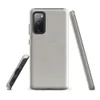 Glossy Stone Linen Texture Tough Case for Samsung — seamless wrinkled linen fabric texture in muted warm grey tones
