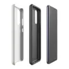 Glossy Stone Linen Texture Tough Case for Samsung — seamless wrinkled linen fabric texture in muted warm grey tones