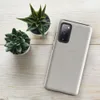 Glossy Stone Linen Texture Tough Case for Samsung — seamless wrinkled linen fabric texture in muted warm grey tones