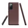 Glossy Merlot Canvas Tough Case for Samsung — deep merlot red canvas-textured surface with subtle woven dot pattern and rich