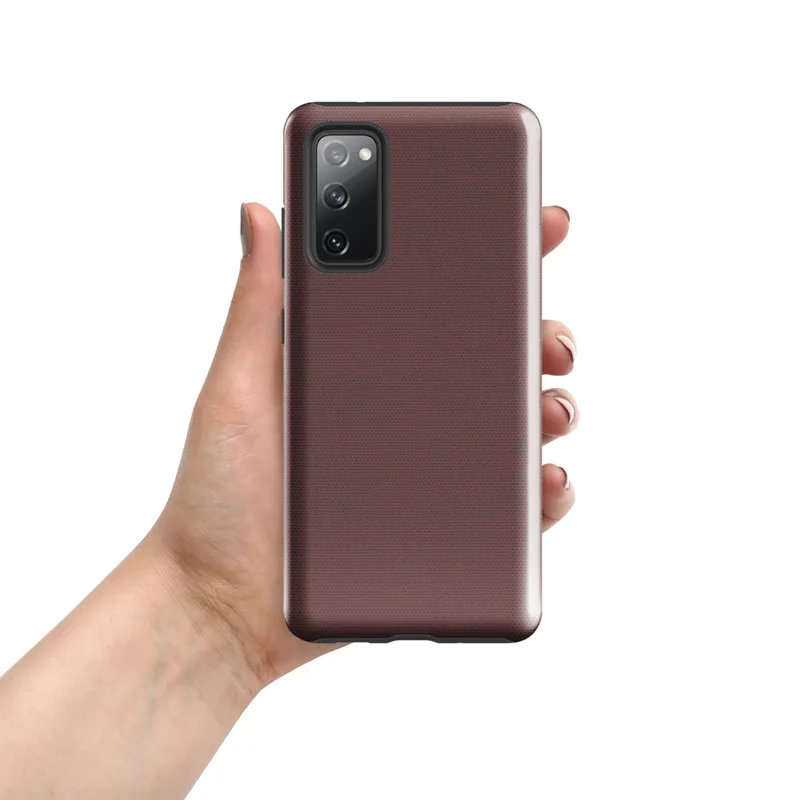 Glossy Merlot Canvas Tough Case for Samsung — deep merlot red canvas-textured surface with subtle woven dot pattern and rich