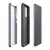 Glossy Dark Denim Texture Tough Case for Samsung — close-up dark indigo denim fabric texture with visible woven thread