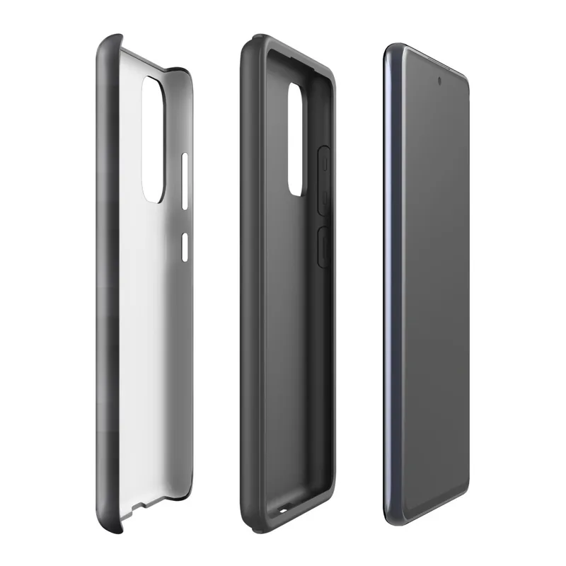 Glossy Carbon Weave Armor Tough Case for Samsung — repeating dark graphite carbon fiber weave pattern with interlocking