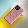 Glossy Crimson Twill Classic MagSafe Tough Case for iPhone — diagonal red and white twill stripe pattern resembling woven
