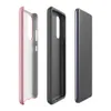 Glossy Classic Red Diagonal Stripe Tough Case for Samsung — diagonal red and white fine twill stripe pattern repeating
