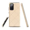 Glossy Stitched Diamond Lattice Tough Case for Samsung — repeating hand-stitched diamond lattice with cross stitch accents