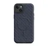 Matte Midnight Carbon Fiber Shield MagSafe Tough Case for iPhone — deep navy blue carbon fiber twill weave with diagonal